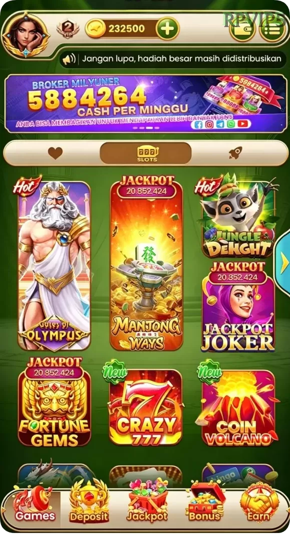 Cuplikan layar QTGAME — menu navigasi